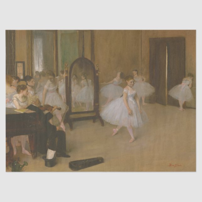 Papier Mousseline Classe de danse par Edgar Degas (Recto)