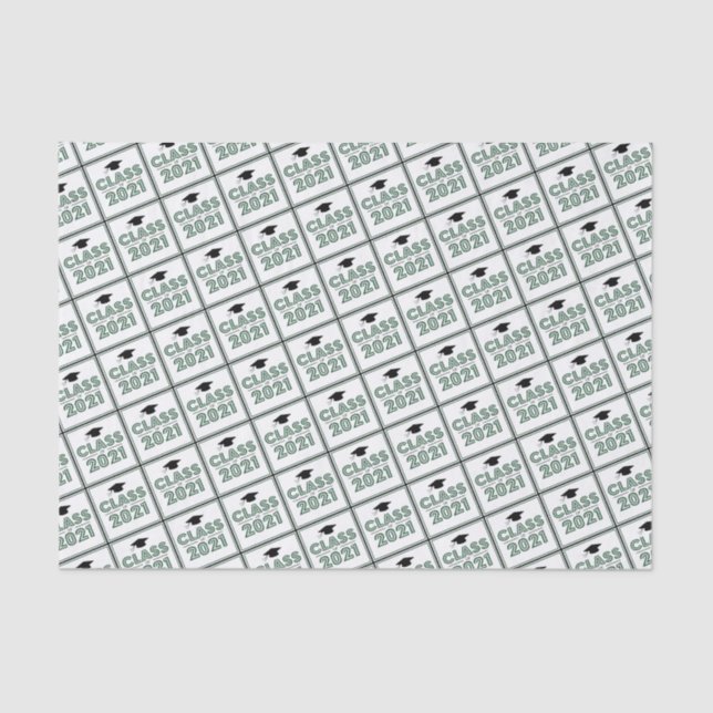 Papier Mousseline Classe De Papier Tissu De Diplôme De 2021 (Émeraud (Recto)