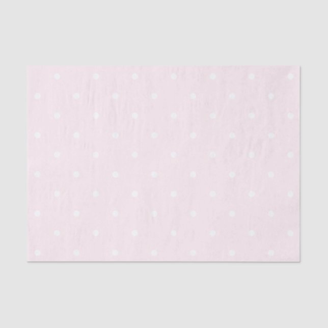 Papier Mousseline Classic Elegant Pois rose clair et blanc (Recto)