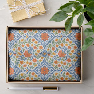 Papier Mousseline Classic Ethnic Méditerranéen Floral Art Motif