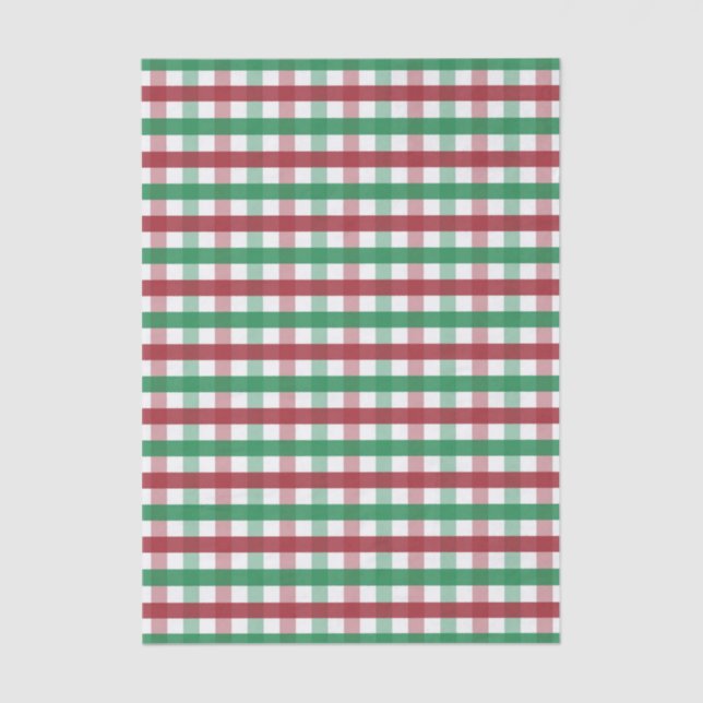 Papier Mousseline Classic Farmhouse Red & Green Gingham Plaid (Recto)