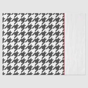 Papier Mousseline Classic Houndstooth noir blanc rouge intemporel