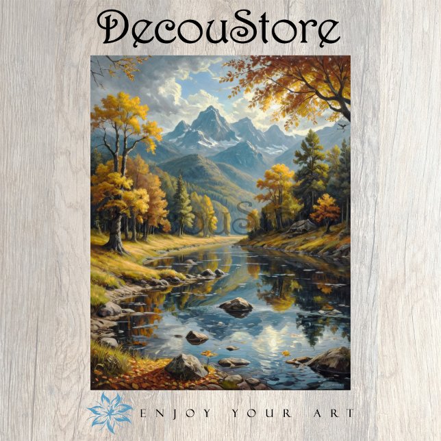 Papier Mousseline Classic Mountain Landscape Decoupage (Créateur téléchargé)