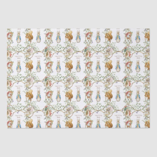 Papier Mousseline Classic Pierre le lapin Anniversaire (Recto)
