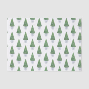 Papier Mousseline Classique Boxwood Topiary Et Bleu Blanc Pot Chinoi