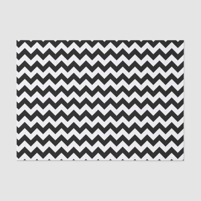 Papier Mousseline Classique noir et blanc Chevron Design traditionne (Recto)