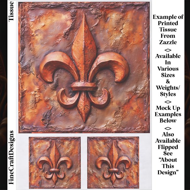 Papier Mousseline Classique rustique français Fleur de Lis EH3L Déco (Créateur téléchargé)
