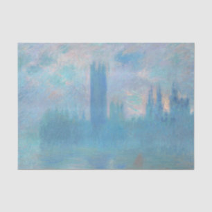 Papier Mousseline Claude Monet. Chambres du Parlement de Londres. Bl