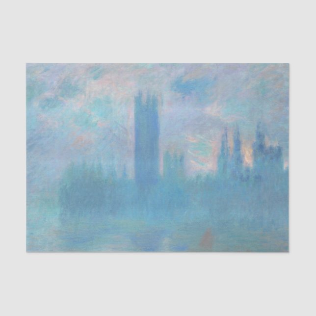 Papier Mousseline Claude Monet. Chambres du Parlement de Londres. Bl (Recto)