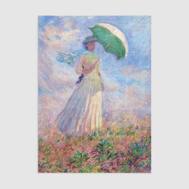 Papier Mousseline Claude Monet - Femme avec un parasol face à droite (Créateur téléchargé)