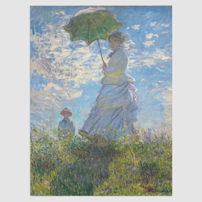 Papier Mousseline Claude Monet - La Promenade, Femme avec un Parasol (Créateur téléchargé)