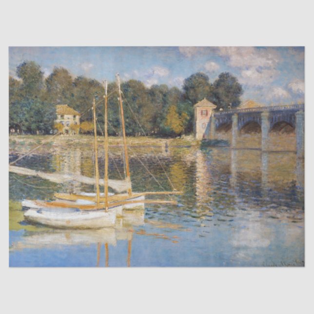 Papier Mousseline Claude Monet - Le pont Argenteuil (Recto)