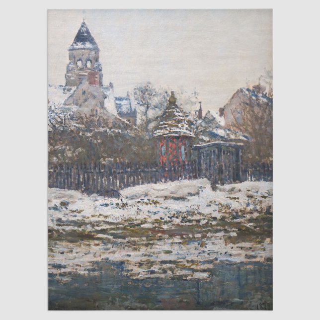 Papier Mousseline Claude Monet - L'église de Vetheuil (Créateur téléchargé)