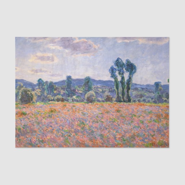 Papier Mousseline Claude Monet - Poppy Field 1890 (Giverny) (Recto)