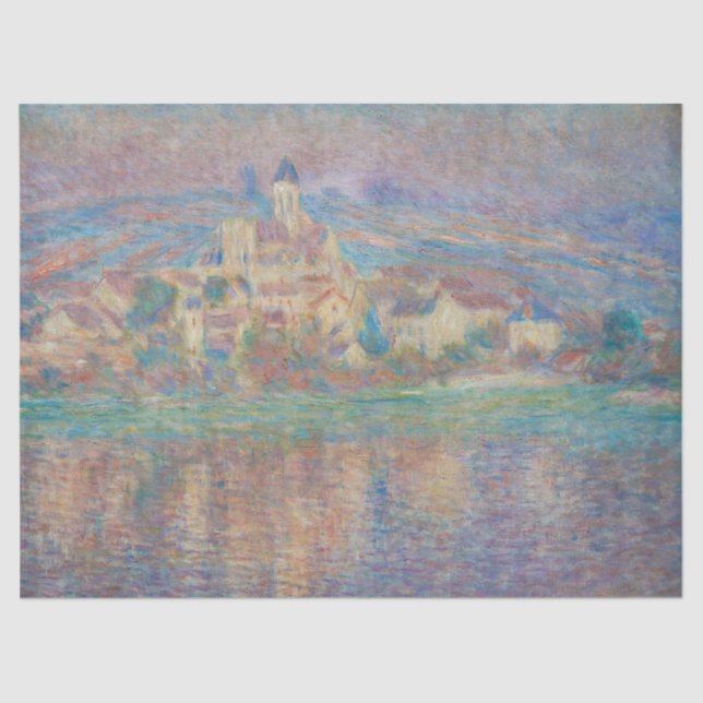 Papier Mousseline Claude Monet - Vetheuil, coucher de soleil (Recto)