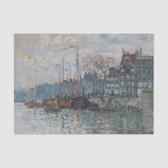 Papier Mousseline Claude Monet - Vue d'Amsterdam (Recto)