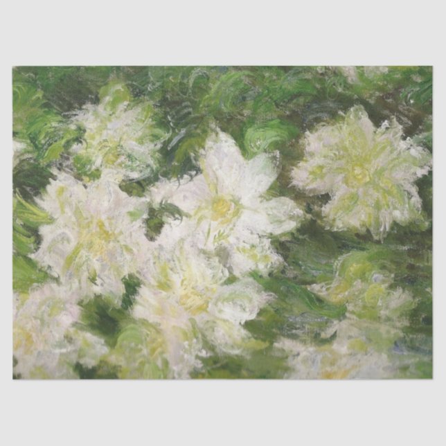 Papier Mousseline Clematis blanc par Claude Monet Tissue Paper (Recto)