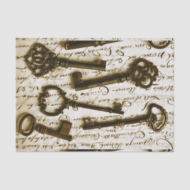 Papier Mousseline Clés antiques (Recto)