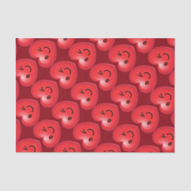Papier Mousseline Cligner de l'oeil le coeur Emoji (Recto)