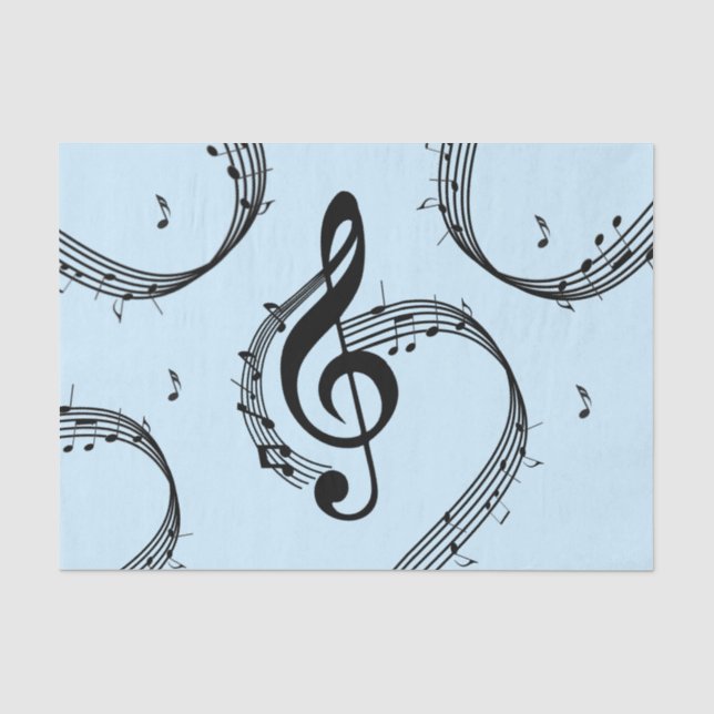 Papier Mousseline Climacic G Clef Music Blue (Recto)