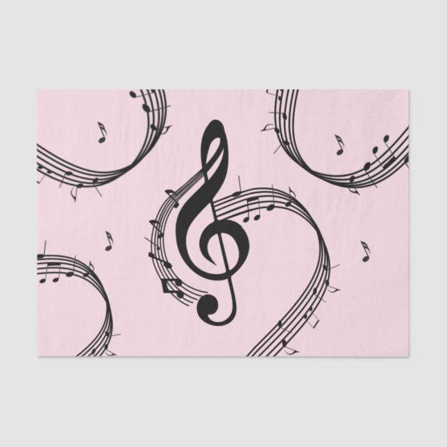 Papier Mousseline Climacic G Clef Music Rose (Recto)