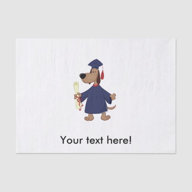 Papier Mousseline Clipart de graduation de chien (Recto)