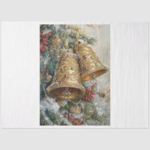 Papier Mousseline Cloche de Noël dorée
