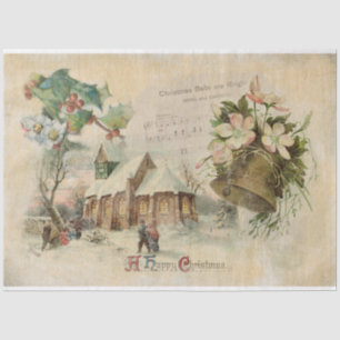 Papier Mousseline "Cloche de Noël" Vintage