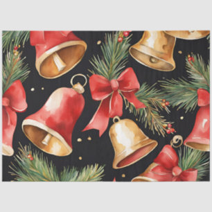 Papier Mousseline Cloches de Noël Watercolor