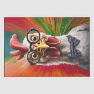 Papier Mousseline Cluck & Gasp : Découpage du visage de poulet choqu