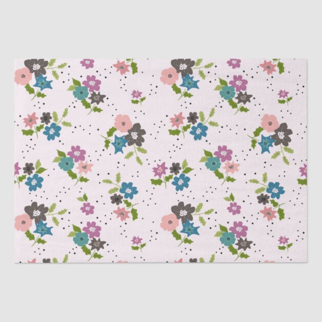 Papier Mousseline Clusters de fleurs Boho (Recto)