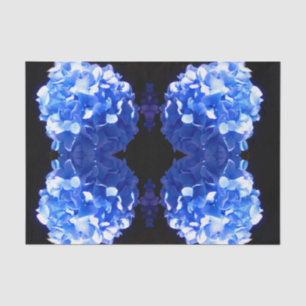 Papier Mousseline Cobalt bleu floral élégant bleu hydrangées