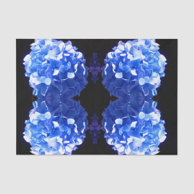 Papier Mousseline Cobalt bleu floral élégant bleu hydrangées (Recto)