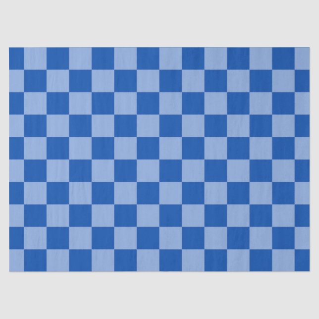 Papier Mousseline Cobalt Blue Checkerboard (Recto)