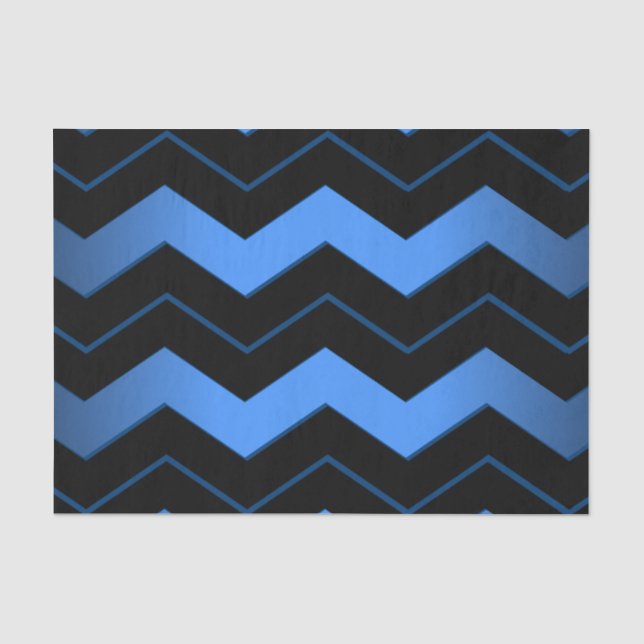 Papier Mousseline Cobalt Blue Chevron (Recto)
