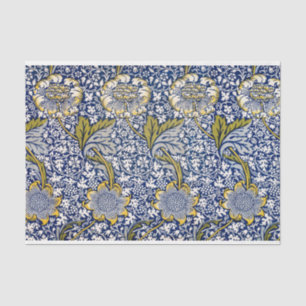 Papier Mousseline Cobalt Blue Vintage William Morris Découpage