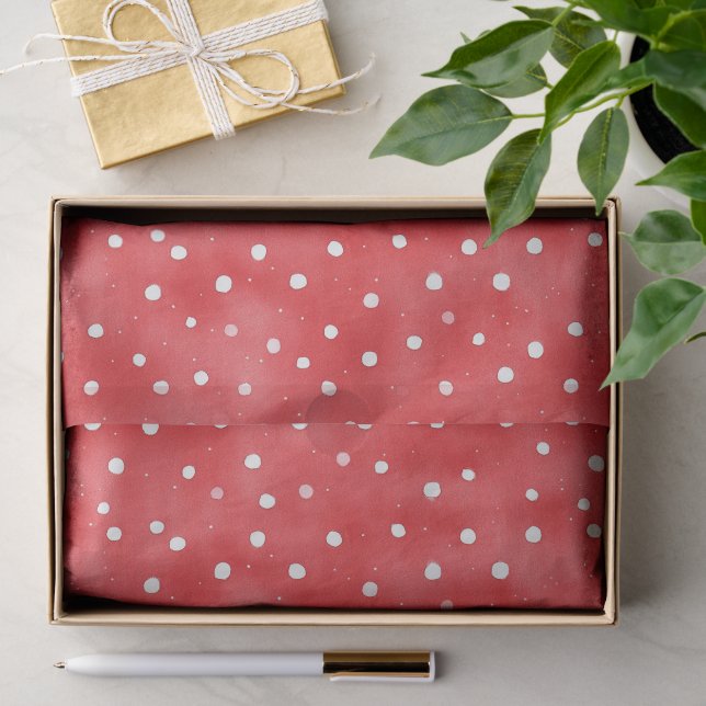 Papier Mousseline Coccinelle Rouge Points Blancs Anniversaire (Cadeau)