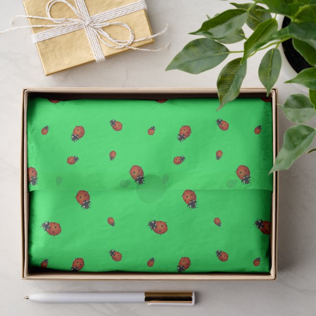 Papier Mousseline Coccinelles rouges (Cadeau)