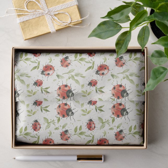 Papier Mousseline Coccinelles Rouges Anniversaire (Cadeau)