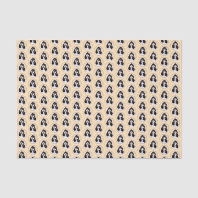 Papier Mousseline Cocker Spaniel (Parti) Peinture - Art original de  (Recto)