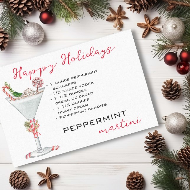 Papier Mousseline Cocktail à la menthe de Noël Martini Recette (Créateur téléchargé)