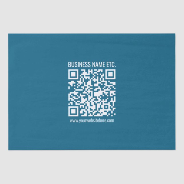 Papier Mousseline Code QR bleu océan modifiable (Recto)