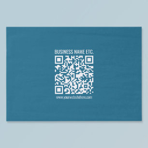 Papier Mousseline Code QR bleu océan modifiable