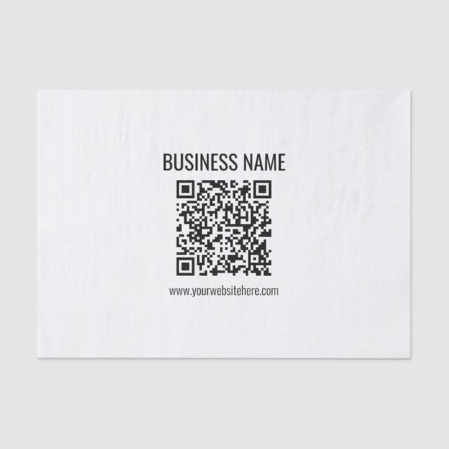 Papier Mousseline Code QR personnalisable et nom commercial (Recto)