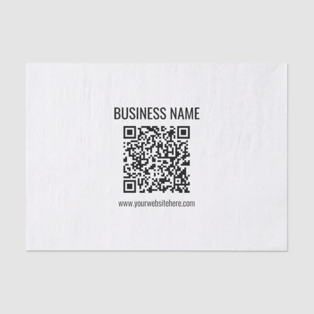Papier Mousseline Code QR personnalisable & nom de l'entreprise (Recto)
