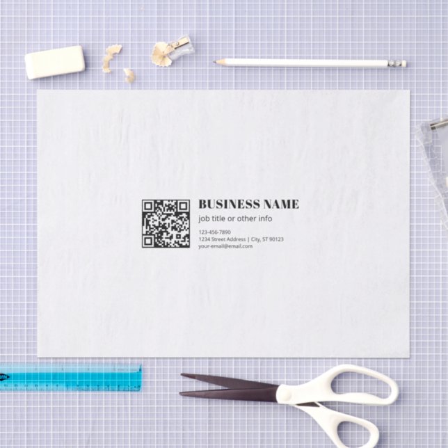 Papier Mousseline Code QR personnalisé & Texte rétro-moderne modifia (Artisanat)
