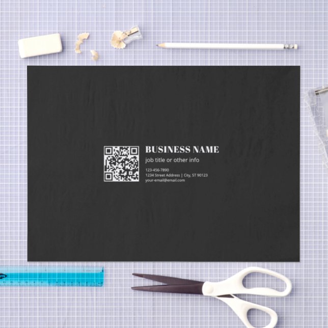 Papier Mousseline Code QR personnalisé & Texte rétro-moderne modifia (Artisanat)