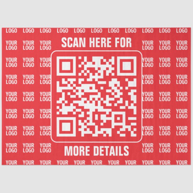Papier Mousseline Code QR promotionnel (modifiable) avec Motif Logo (Recto)