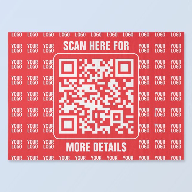 Papier Mousseline Code QR promotionnel (modifiable) avec Motif Logo (Créateur téléchargé)