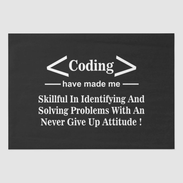 Papier Mousseline Codeur Programmeur Codeur Codage (Recto)